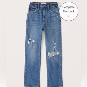 Abercrombie ultra high rise ankle straight jeans